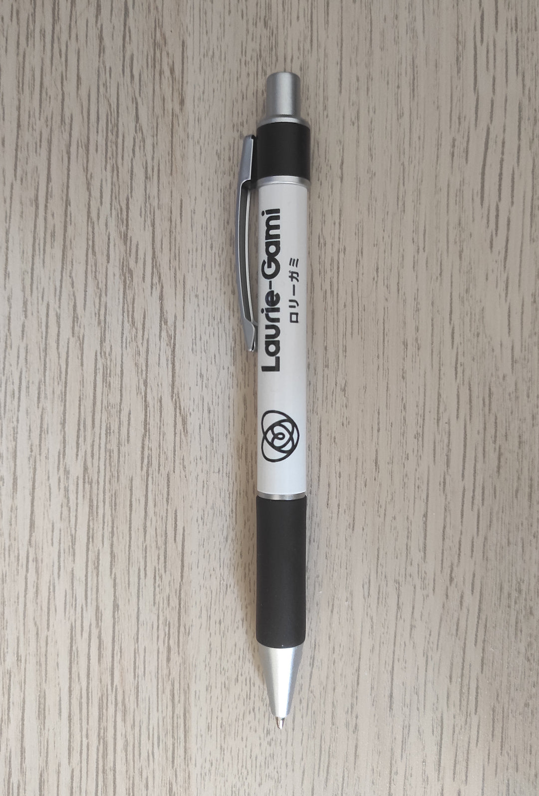 Stylo Blanc ( encre noire ) - Logo Laurie Gami