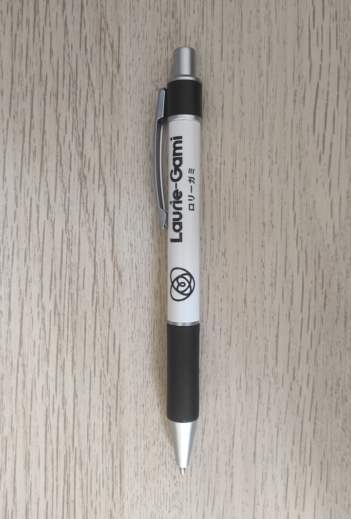 Stylo Blanc ( encre noire ) - Logo Laurie Gami